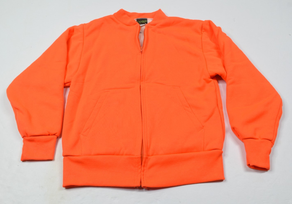 Camber Thermal Lined Sweater Mens Small Orange Long Sleeve Full-Zip Outdoor USA